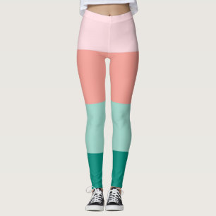 Leggings Rose Pâle Abricot Ambre Yucca et Vert Arbor Horiz