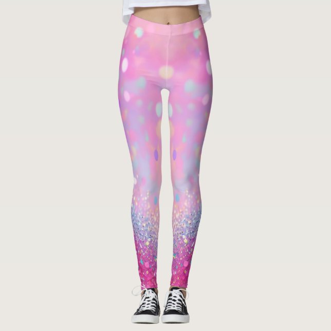 Leggings Rose pâle avec effet brillant (Devant)