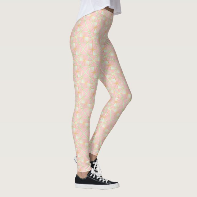 Leggings Rose Pâle Menthe Douce Or Luxe Collection Tendance (Droite)