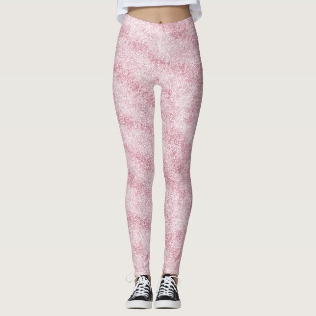 Leggings Rose Pâle Paillettes Scintille (Devant)
