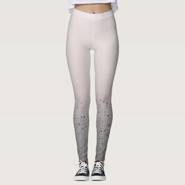 Leggings Rose Pâle Pailonné Pailleté (Devant)