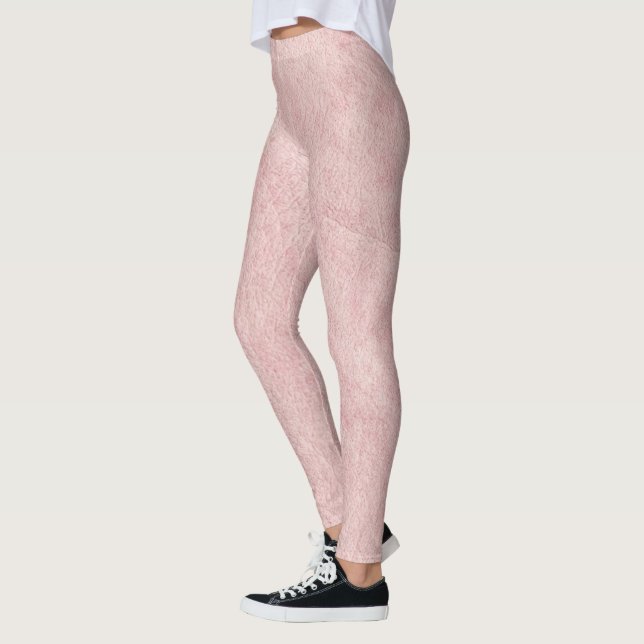 Leggings Rose Pâle Uni Texturé (Gauche)