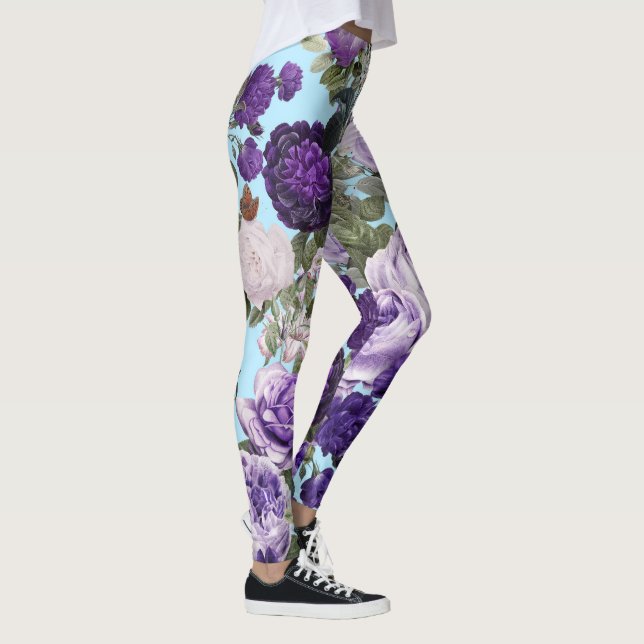 Leggings rose pourpre avec motif papillon (Droite)