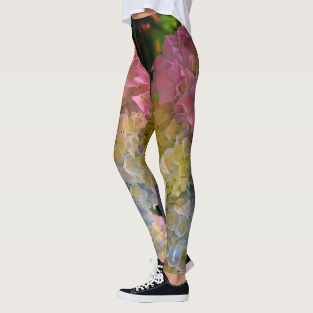 Leggings Rose romantique, bleu, violet Hydrangea (Gauche)
