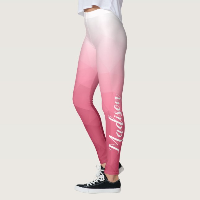 Leggings Rose rose Gradient Mesh géométrique Nom du Motif (Gauche)