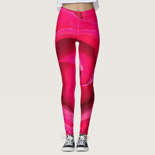 Leggings Rose rose romantique rouge