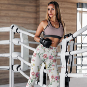 Leggings Rose Rose Rose Rose Rose Motif Floral Légendes