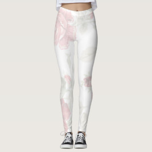 Leggings Rose rouge avec imprimé arrière - plan blanc