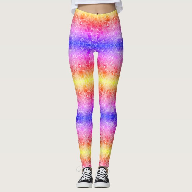 Leggings Rose Rouge Bleu + Jaune Couleurs sur Moderne Perso (Devant)