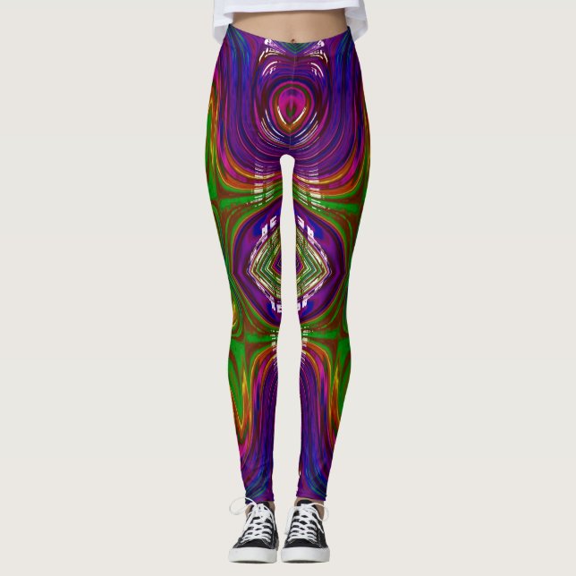Leggings ~ rose vert violet ~ Original (Devant)
