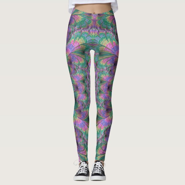 Leggings ~ rose vert violet ~ Original (Devant)