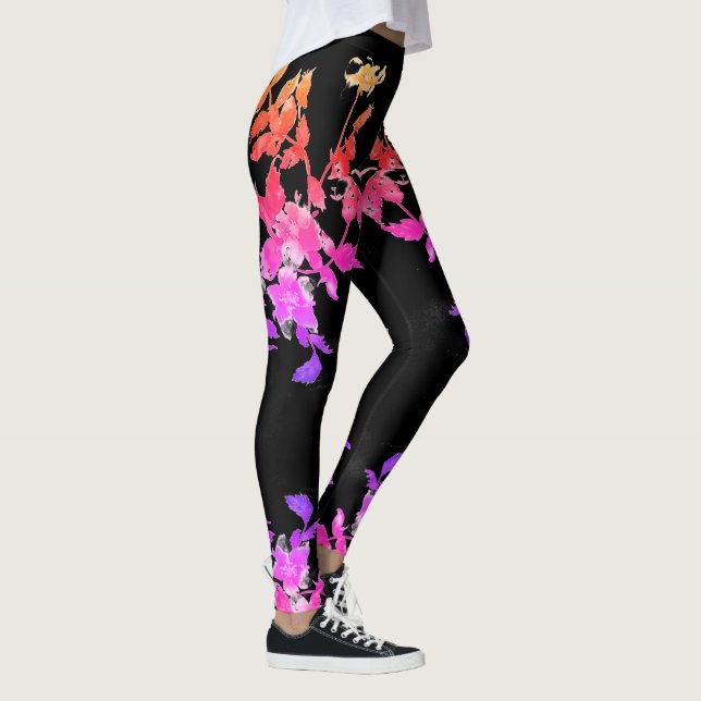 Leggings Rose vibrante vintage (Droite)