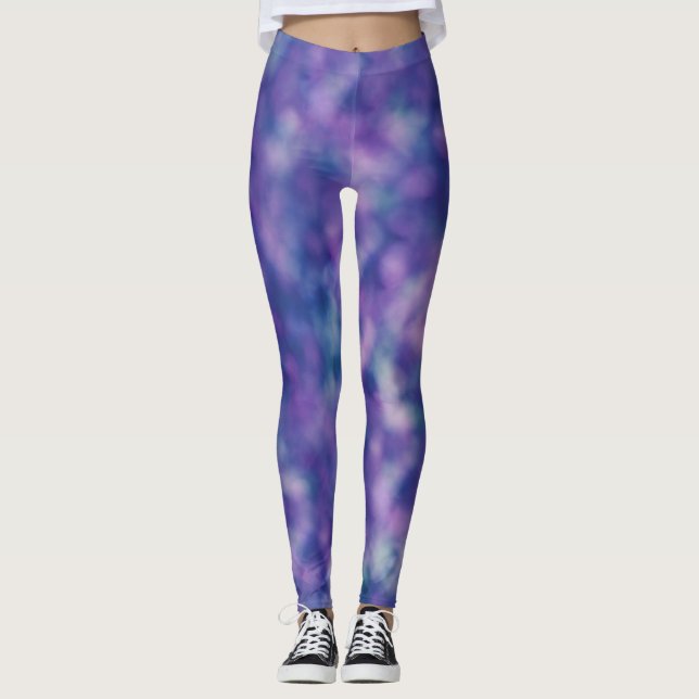 Leggings Rose violet bleu Cool unique chic (Devant)