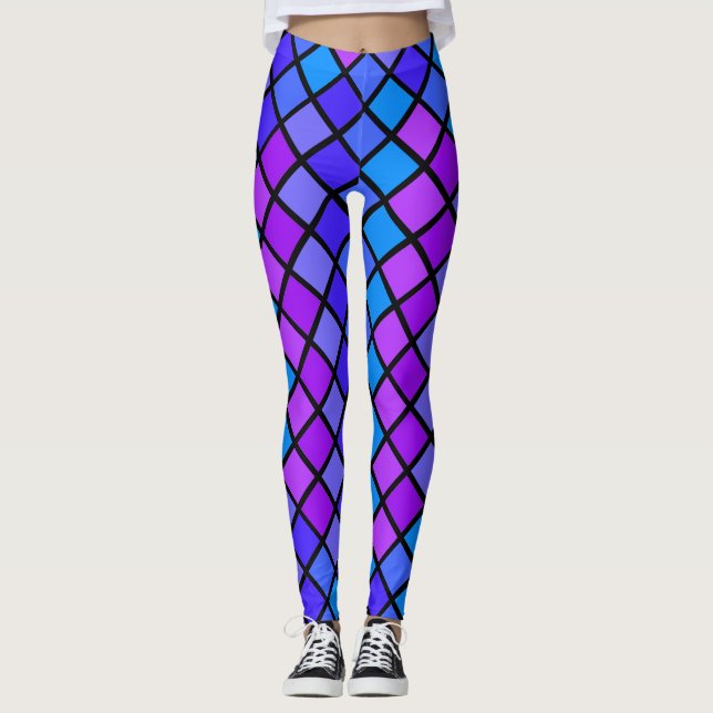 Leggings Rose violet Turquoise Mosiac (Devant)