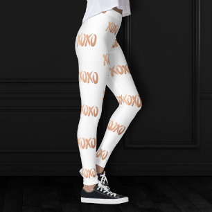 Leggings Rose XOXO Gold   Pinceau de cuivre moderne