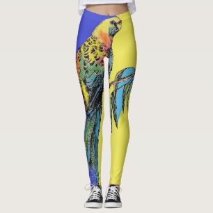 Leggings Rosella Parrot Aquarelle Marine Légendes d'oiseaux