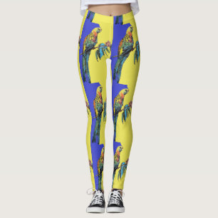Leggings Rosella Parrot Aquarelle Marine Légendes d'oiseaux