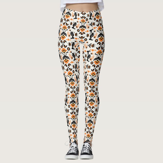 Leggings Rosemaling Art Populaire Norvégien (Devant)