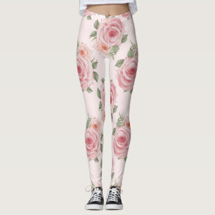 Leggings Roseraie rose vintage cottage motif floral