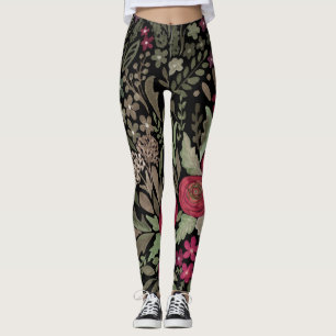 Leggings Roses aquarelle, sur un arrière - plan noir, aquar