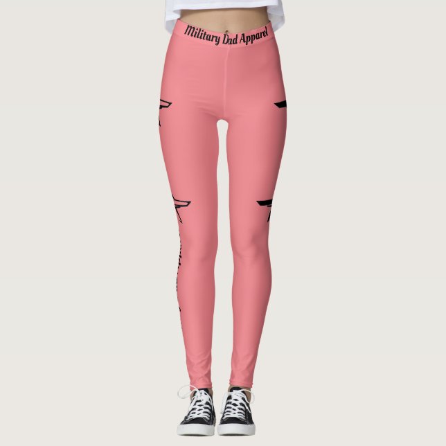 Leggings roses avec chasseurs F-22 (Devant)
