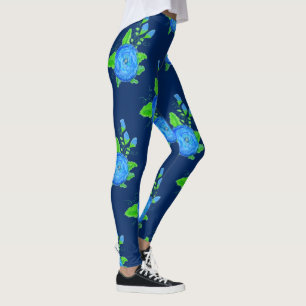 Leggings Roses bleus