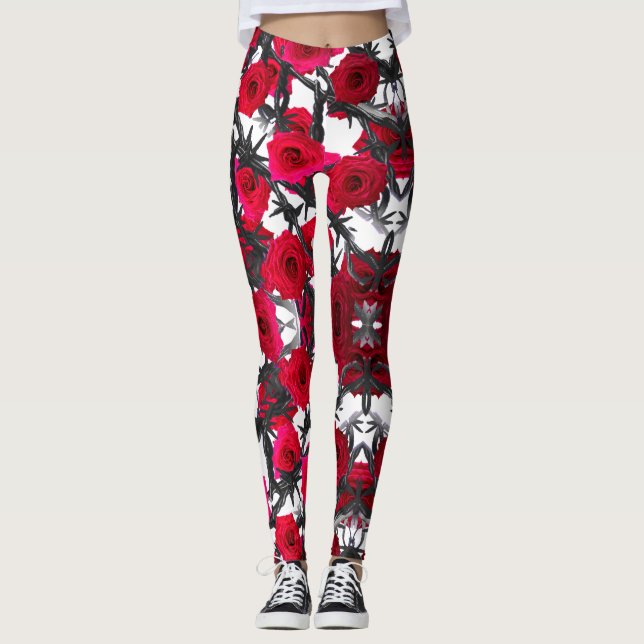Leggings Roses Épineuses (Devant)