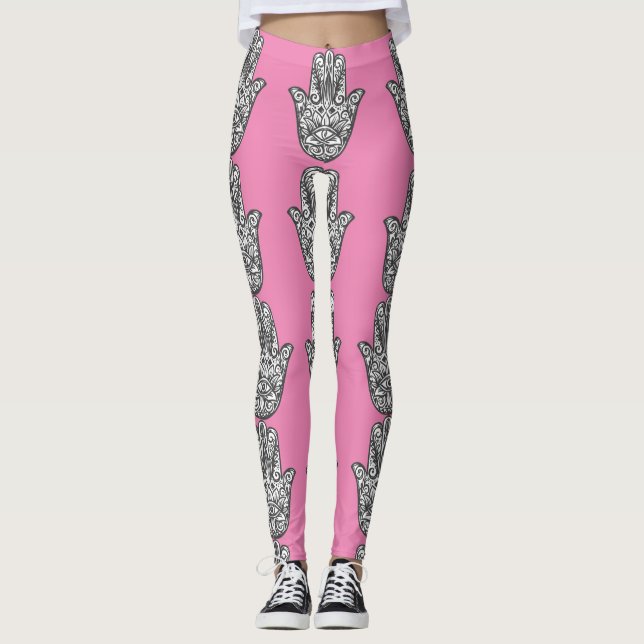 Leggings roses Hamsa (Devant)