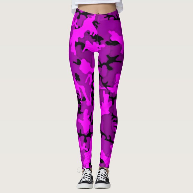 Leggings Roses indien et guêtres pourpres de Camo du (Devant)