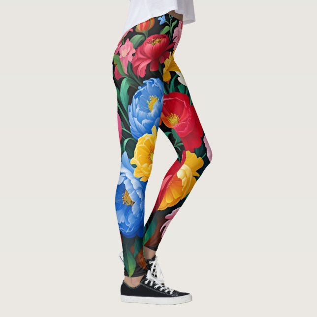 Leggings Roses lumineuses et colorées (Droite)