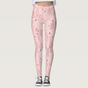 Leggings roses Motifs d'arbre de Noël
