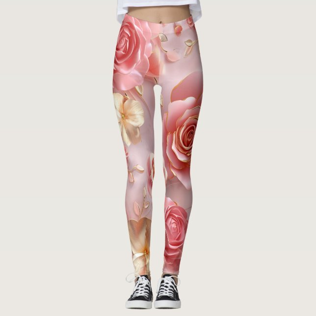Leggings Roses roses roses époustouflantes (Devant)