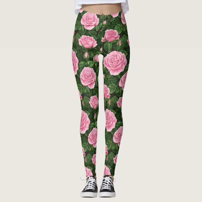 Leggings Roses roses roses Motif Floral (Devant)