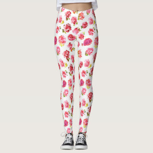 Leggings Roses roses vintages Aquarelle romantique Motif