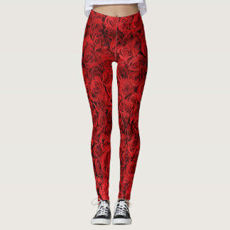 Leggings roses rouges