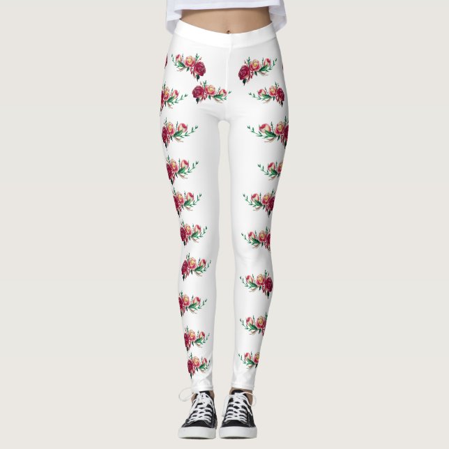 Leggings Roses rouges (Devant)