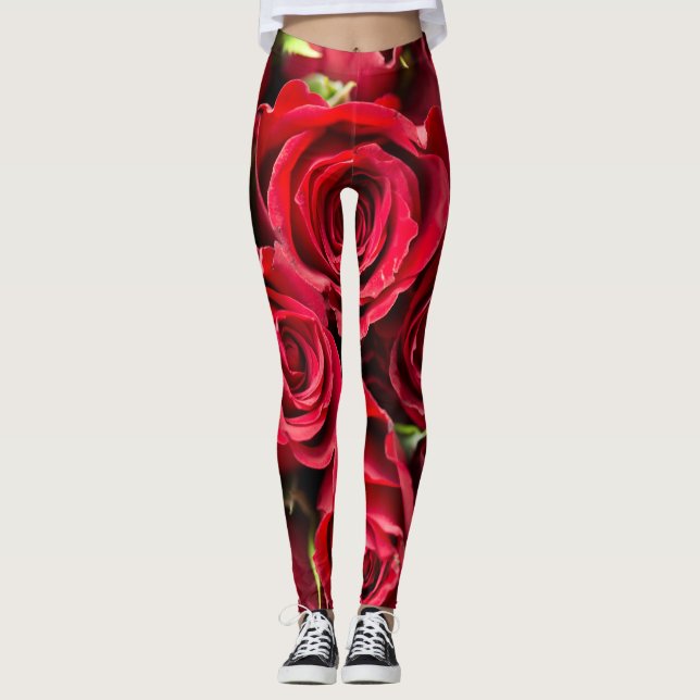 Leggings Roses rouges (Devant)