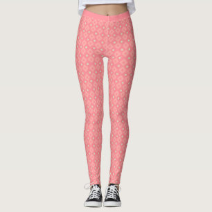 Leggings Roses Tons Jaunes Étoiles Carré Motif Fitness