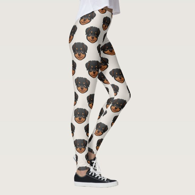 Leggings Rottweiler Cute Dog Lover Pattern (Droite)