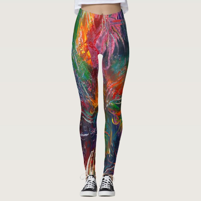 Leggings Roue de spectre de couleurs (Devant)