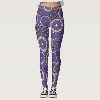 Leggings roues à vélo violet