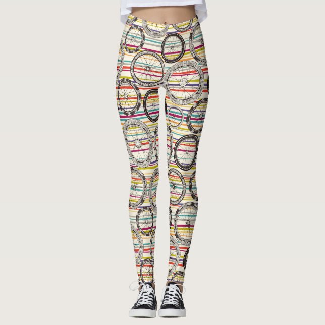 Leggings roues moto bande (Devant)