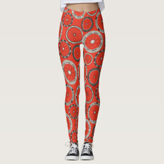 Leggings roues moto feu orange