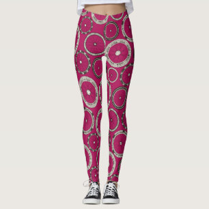 Leggings roues moto rose