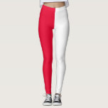 Leggings Rouge Blanc Deux Tons Fractionné Moitié Design<br><div class="desc">Rouge et blanc Deux tons tondus demi-côtés design leggings. #colorsplit #leggins #colorsplitleggins #twotoneleggins</div>