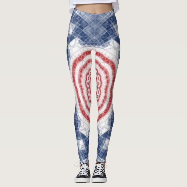 Leggings rouge blanc et bleu (Devant)