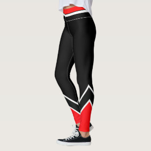 Leggings Rouge blanc et noir