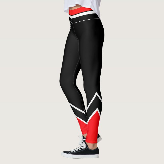 Leggings Rouge blanc et noir (Gauche)