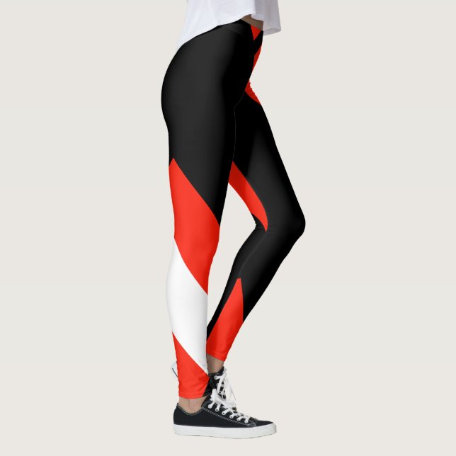 Leggings Rouge blanc et noir bloc couleur 4Anissa (Droite)