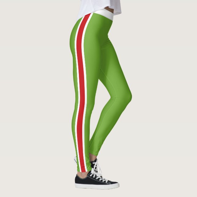 Leggings Rouge blanc et vert joyeux et festif (Droite)